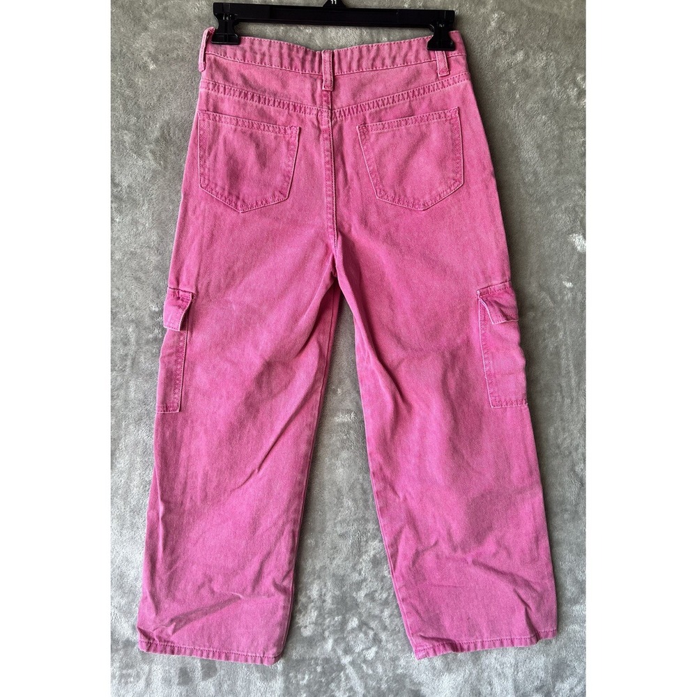 SHEIN jeans Teen pink Cargo 23x26 Girls 10-11 Year‎ rockabilly barbiecore - Picture 2 of 7
